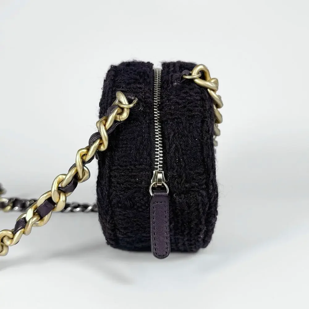 Chanel Round Tweed 19 Chain Shoulder Bag